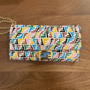 Fendi Multi-color Vertigo Chain Wallet